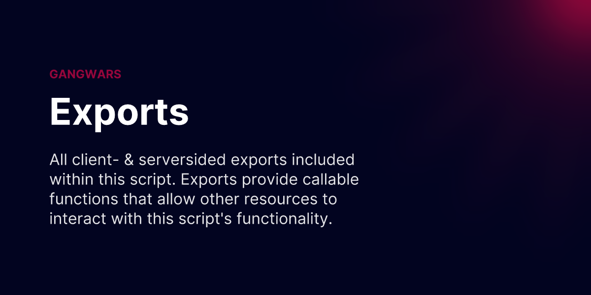 Exports - RX Scripts - Documentation